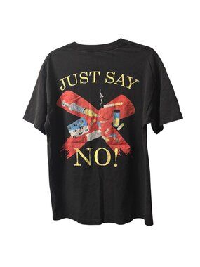 Vintage Y2K Superrradical Say No to Drugs Double Dare Graphic Tee Grunge Punk